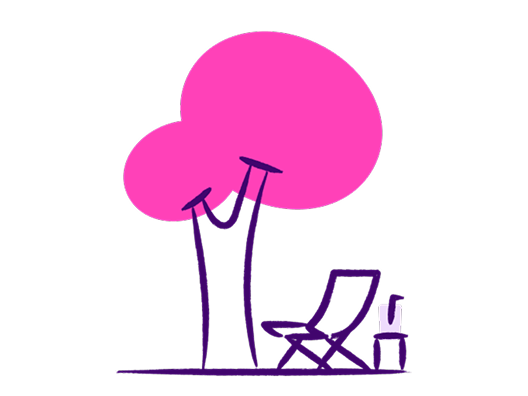 Tree and a deckchair illustration